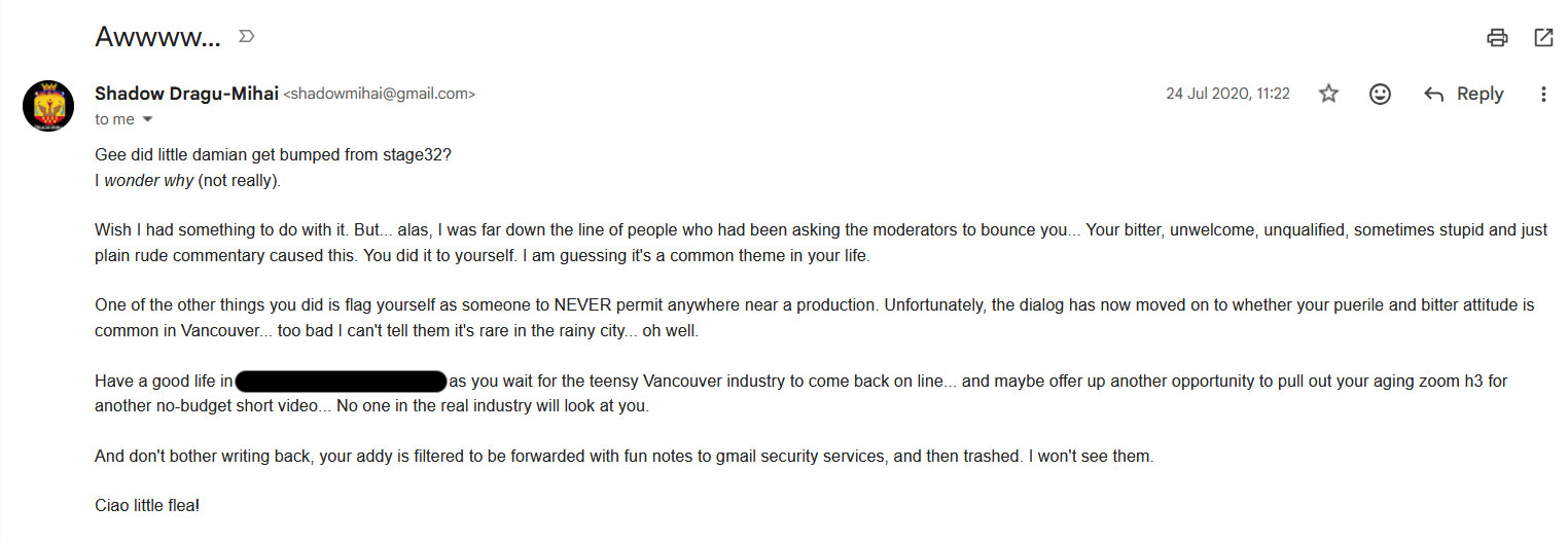 Email from Shadow Dragu-Mihai